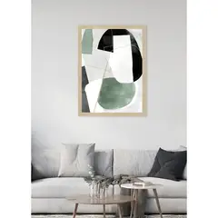 MICA - Cuadro Decorativo Abstracto Verde- Negro 15x20 cm