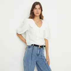 BASEMENT - Blusa Mujer Manga corta globo