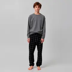 FEDERATION - Pijama Cintura elásticada para Niño 2 piezas de Cuadros Manga larga de Algodón