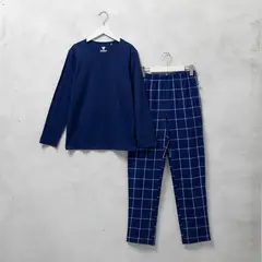 FEDERATION - Pijama Cintura elásticada para Niño 2 piezas de Cuadros Manga larga de Algodón
