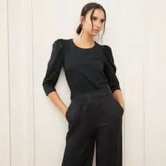 BASEMENT - Blusa Mujer Manga 3/4 de Algodón
