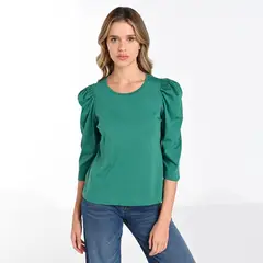 BASEMENT - Blusa Mujer Manga 3/4 de Algodón