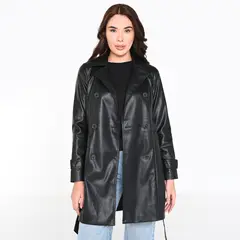 MOSSIMO - Trench Mujer Efecto cuero