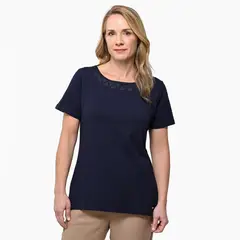 SOUTHLAND - Blusa Mujer con Taches Manga corta de Algodón