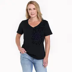 SOUTHLAND - Camiseta Mujer con Estampado Manga corta de Algodón