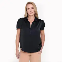 APOLOGY - Blusa Mujer Manga corta globo de Satín
