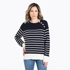 NEWPORT - Saco Mujer de Rayas de Algodón Oversize