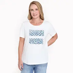 SOUTHLAND - Camiseta Mujer con Estampado Manga corta de Algodón