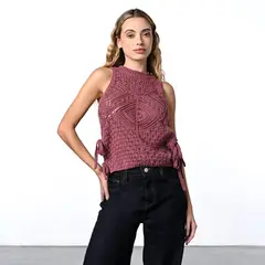 DENIMLAB - Blusa Mujer Tejido Sin mangas de Algodón