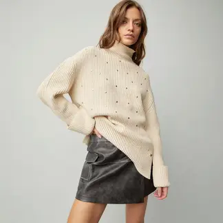 DENIMLAB - Saco Mujer con Taches de Algodón