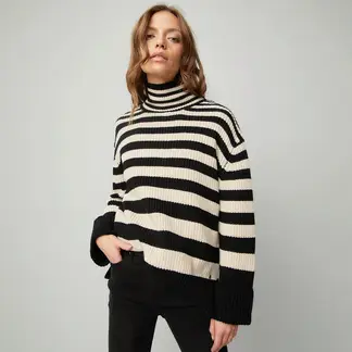 DENIMLAB - Saco Mujer de Rayas de Algodón