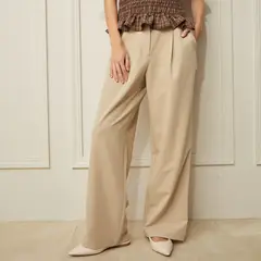 BASEMENT - Pantalón Wide Leg Mujer Tiro alto