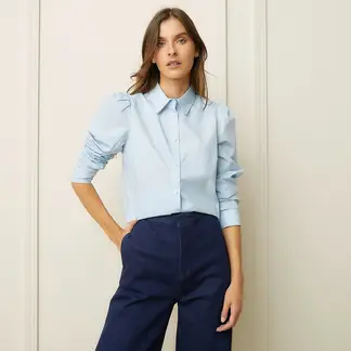 BASEMENT - Camisa Mujer Manga larga de Algodón
