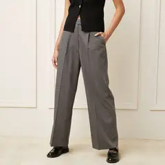 BASEMENT - Pantalón Wide Leg Mujer Tiro medio
