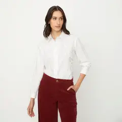 APOLOGY - Camisa Mujer con Bordado Manga larga de Algodón