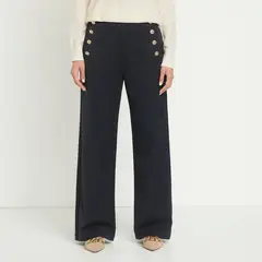 APOLOGY - Pantalón Palazzo Mujer Tiro medio