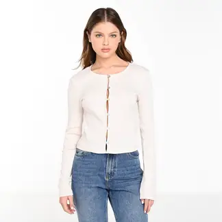 SYBILLA - Cardigan Mujer de Algodón Slim