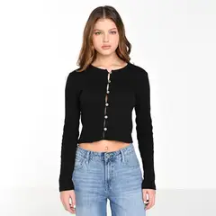 SYBILLA - Cardigan Mujer de Algodón Slim