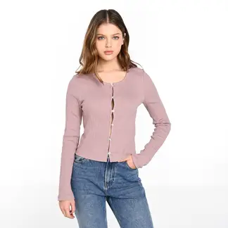 SYBILLA - Cardigan Mujer de Algodón Slim