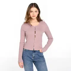 SYBILLA - Cardigan Mujer de Algodón Slim