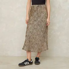 SYBILLA - Falda Midi Mujer de Satín