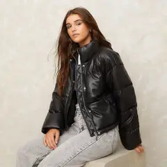 SYBILLA - Chaqueta Efecto cuero Mujer