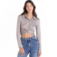 SYBILLA - Crop top Mujer Manga larga