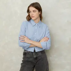 SYBILLA - Camisa Mujer Manga larga de Algodón