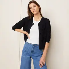 BASEMENT - Cardigan Mujer Tejido de Algodón