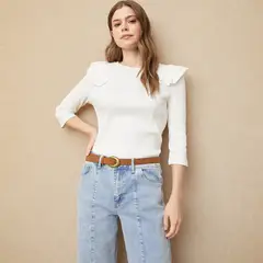 UNIVERSITY CLUB - Blusa Mujer Manga 3/4 de Algodón