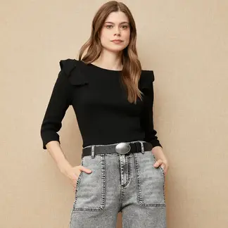 UNIVERSITY CLUB - Blusa Mujer Manga 3/4 de Algodón