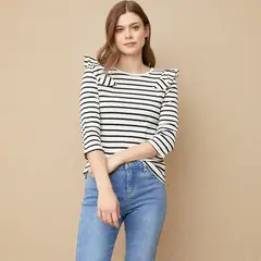 UNIVERSITY CLUB - Blusa Mujer Manga 3/4 de Algodón