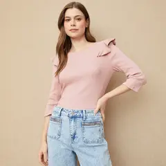 UNIVERSITY CLUB - Blusa Mujer Manga 3/4 de Algodón