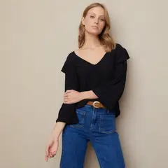 UNIVERSITY CLUB - Blusa Mujer con Estampado Manga larga globo