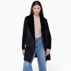 UNIVERSITY CLUB - Abrigo Mujer Efecto pelo
