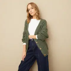 UNIVERSITY CLUB - Cardigan Mujer Tejido Oversize