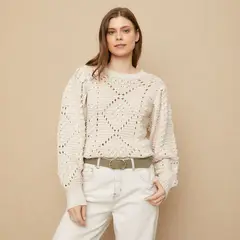 UNIVERSITY CLUB - Saco Mujer con Ojalillo de Algodón