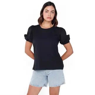 UNIVERSITY CLUB - Blusa Mujer Manga corta globo de Algodón
