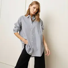 BASEMENT - Camisa Mujer Manga larga de Algodón
