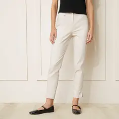 BASEMENT - Pantalón Recto Mujer Tiro alto de Algodón