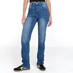 SYBILLA - Jean Recto Mujer Tiro medio Denim