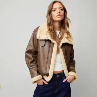 DENIMLAB - Chaqueta Mujer Efecto cuero