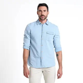 BASEMENT - Camisa Hombre Manga larga Recto de Algodón