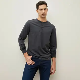 WOLF & HANK - Camiseta Hombre Manga larga Regular fit de Algodón WOLF&HANK