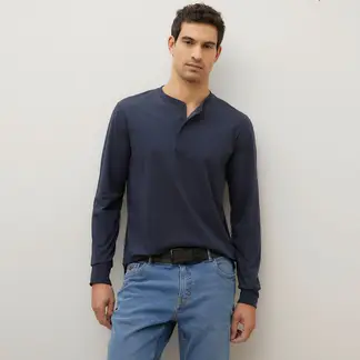WOLF & HANK - Camiseta Hombre Manga larga Regular fit de Algodón WOLF&HANK