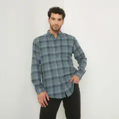 NEWPORT - Camisa Hombre de Cuadros Manga larga Recto de Algodón