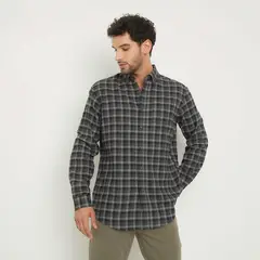 NEWPORT - Camisa Hombre de Cuadros Manga larga Recto de Algodón