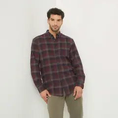 NEWPORT - Camisa Hombre de Cuadros Manga larga Recto de Algodón