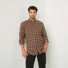 NEWPORT - Camisa Hombre de Cuadros Manga larga Recto de Algodón