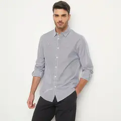 BASEMENT - Camisa Hombre Manga larga Recto de Algodón